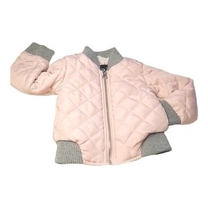 Baby Girl Quilted Bomber Jacket Size 9mo